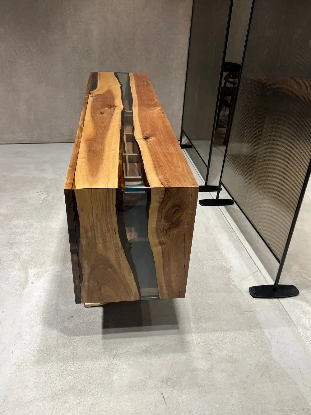 Walnut and Epoxy Resin Credenza – image 7