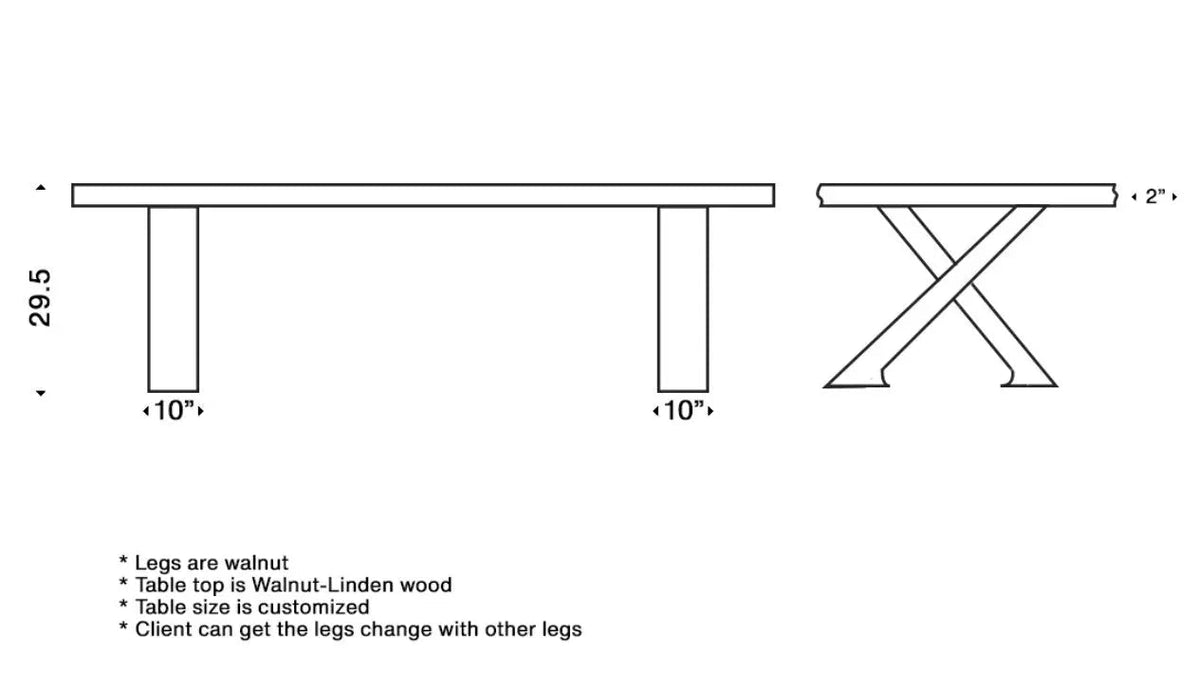Natural Linden Wood and Epoxy Side Dining Table – image 9