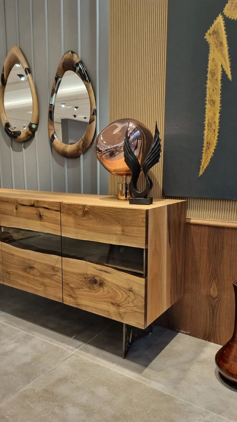 Walnut and Epoxy Resin Wall Mirror – image 10