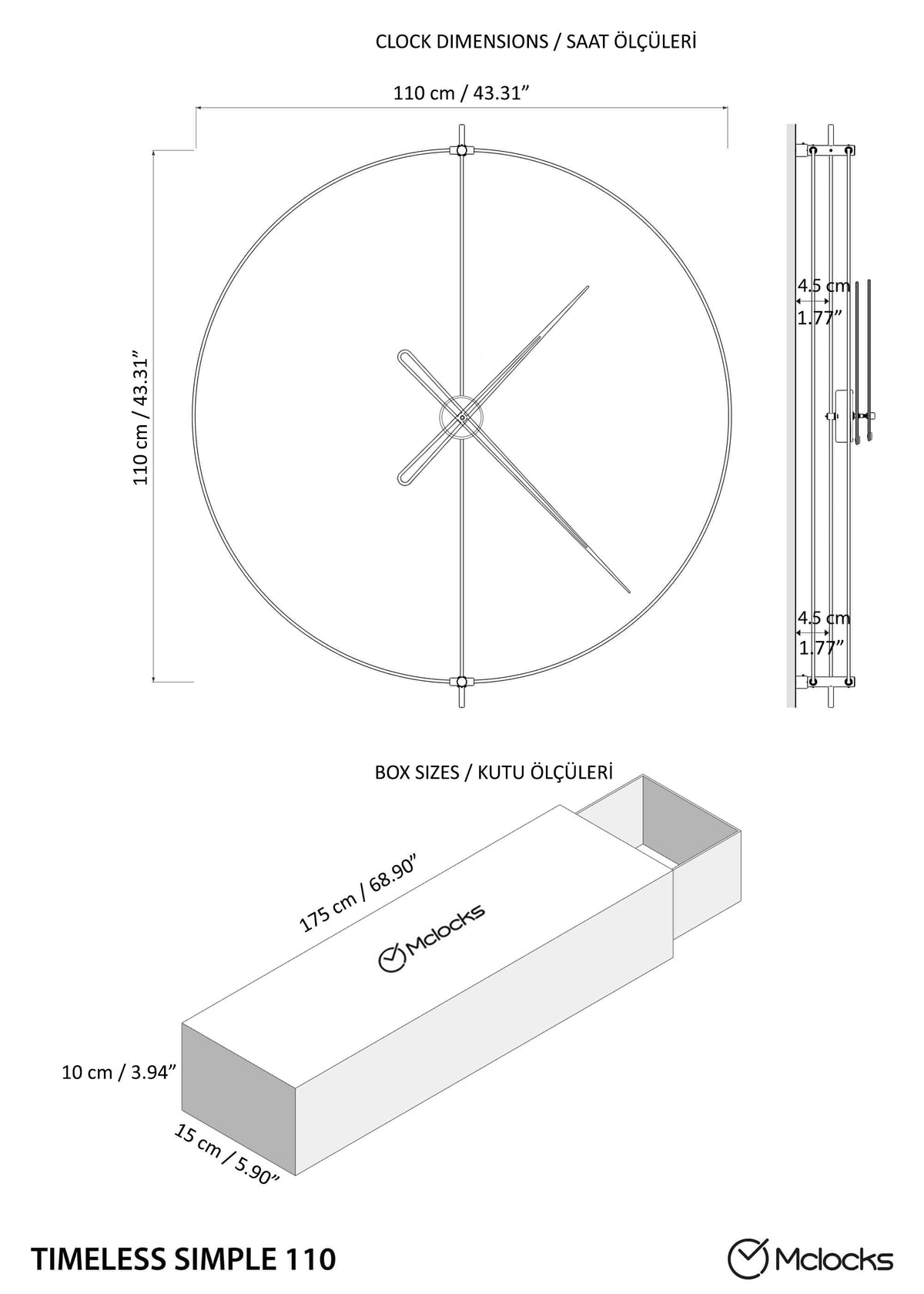 Tempo Linea Minimalist Wall Clock – image 7