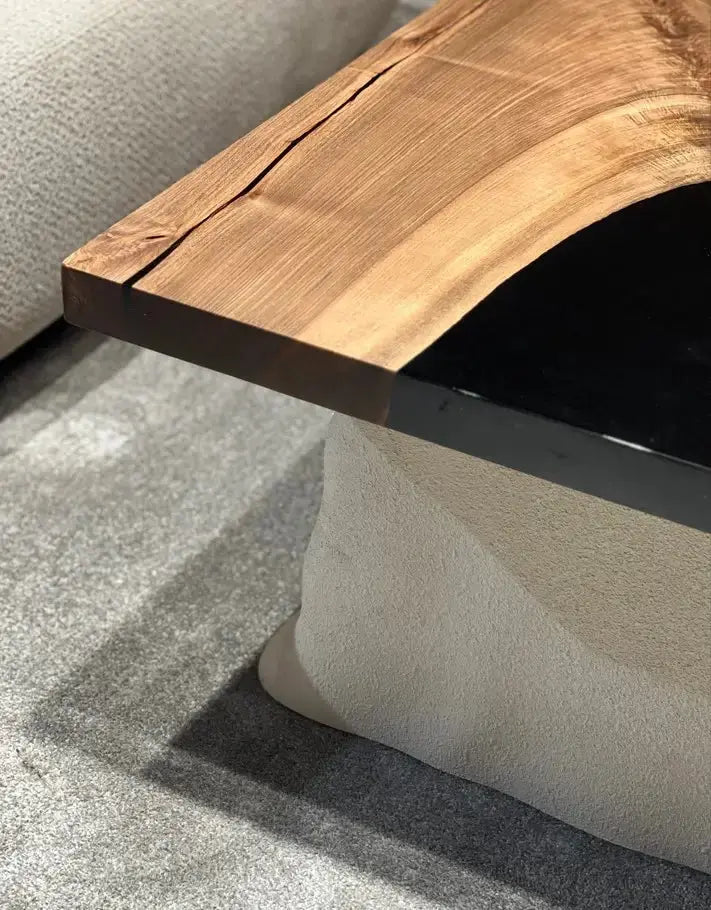 Walnut and Epoxy Coffee Table with Stone-Inspired Legs – image 4