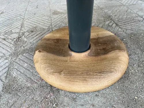 Round Walnut and Epoxy Dining Table with Wood Base – image 20
